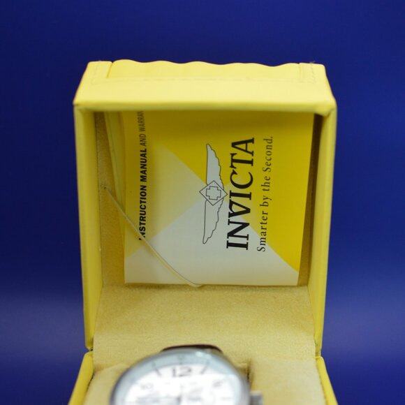 Mens Invicta I-Force Silver and Brown Watch with Leather Strap in Box Model 0765 - Picture 2 of 6